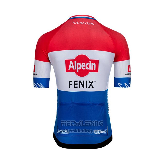 2022 Fietskleding Alpecin Fenix Rood Wit Blauw Korte Mouwen en Koersbroek